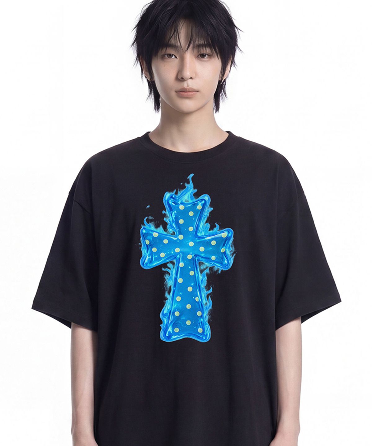 그레이버(GRAVER) [UNISEX]DOT CROSS_ flame 반팔티_3 color