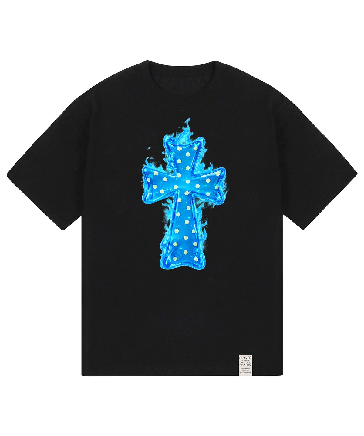 그레이버(GRAVER) [UNISEX]DOT CROSS_ flame 반팔티_3 color
