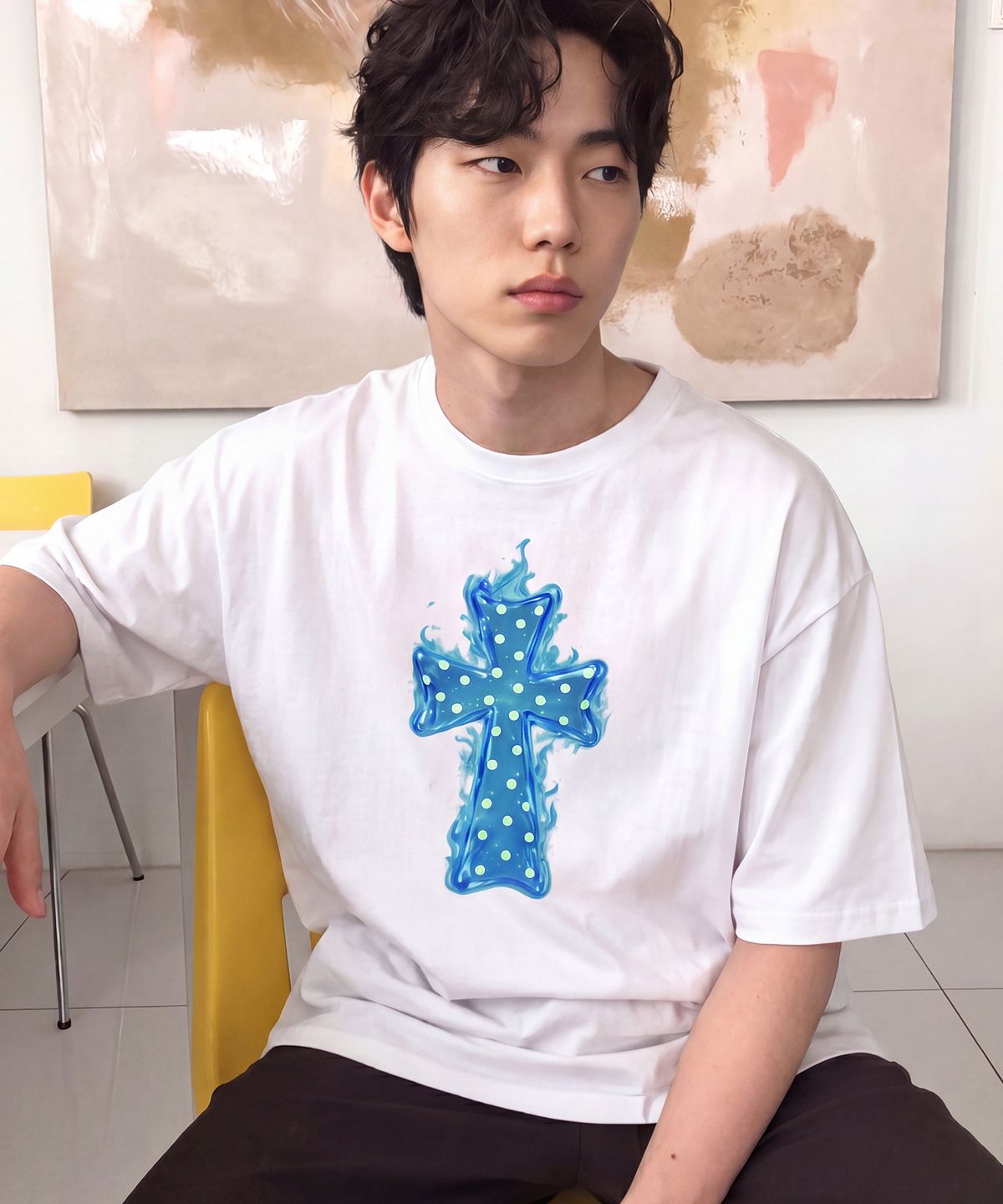 그레이버(GRAVER) [UNISEX]DOT CROSS_ flame 반팔티_3 color