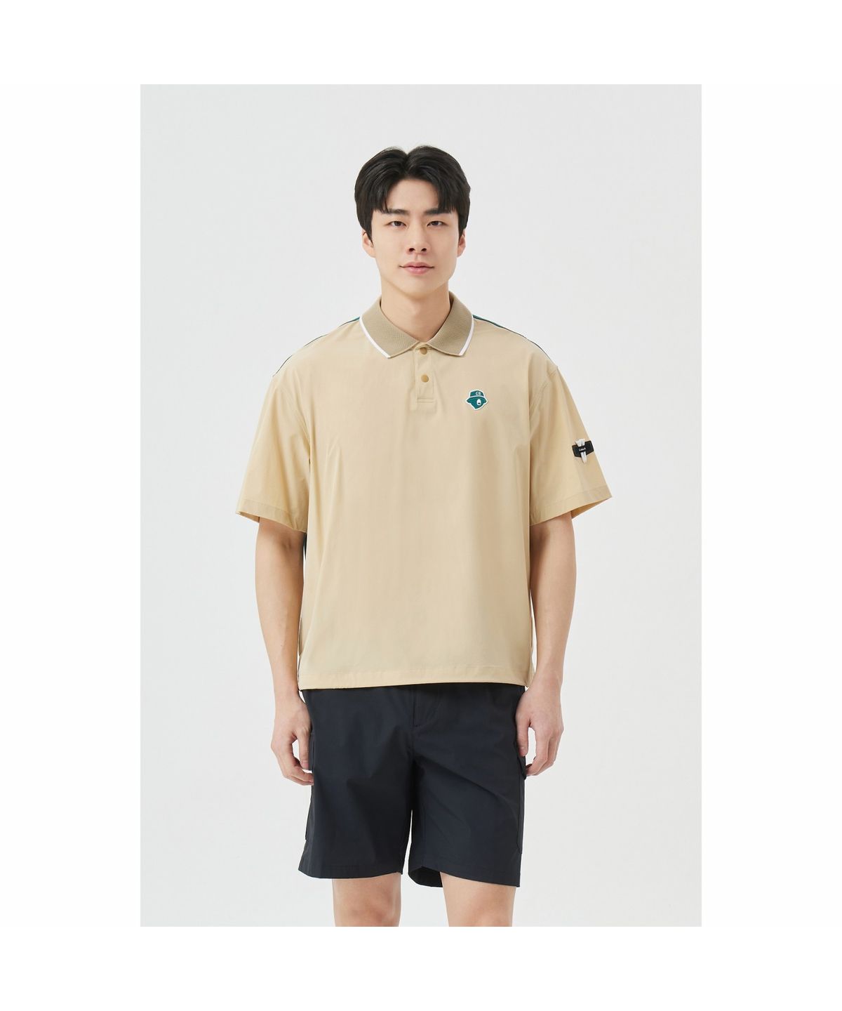 골든베어(GOLDEN BEAR) (M) Woven Contrast Back Pullover G4TAM26361BEX