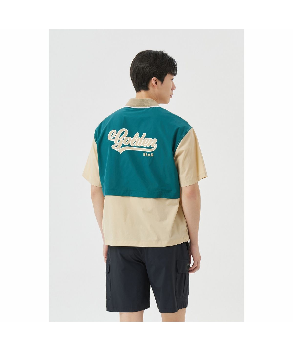 골든베어(GOLDEN BEAR) (M) Woven Contrast Back Pullover G4TAM26361BEX