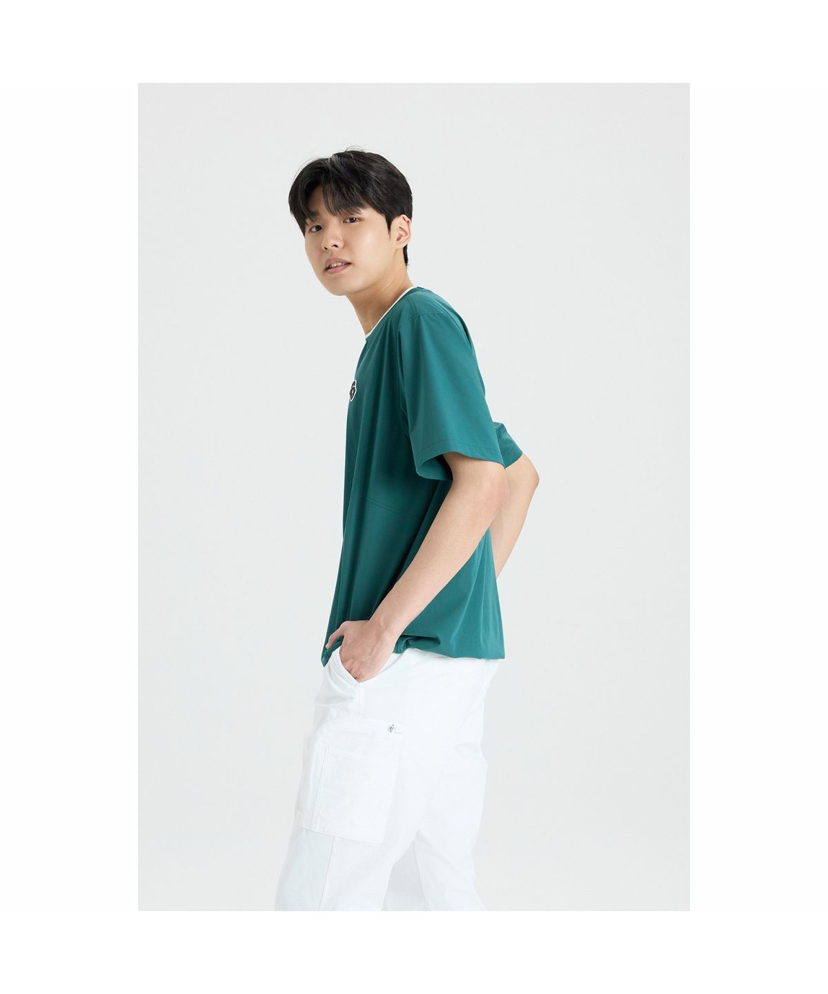 골든베어(GOLDEN BEAR) (M) Woven Crewneck Pullover G4TAM26351GRX