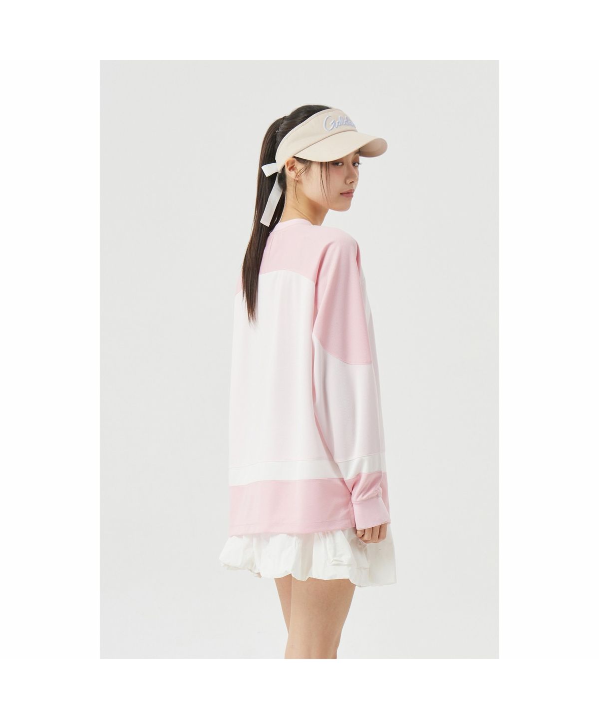 골든베어(GOLDEN BEAR) (W) Mesh Hybrid Long T-shirt G5TAM26351PIX