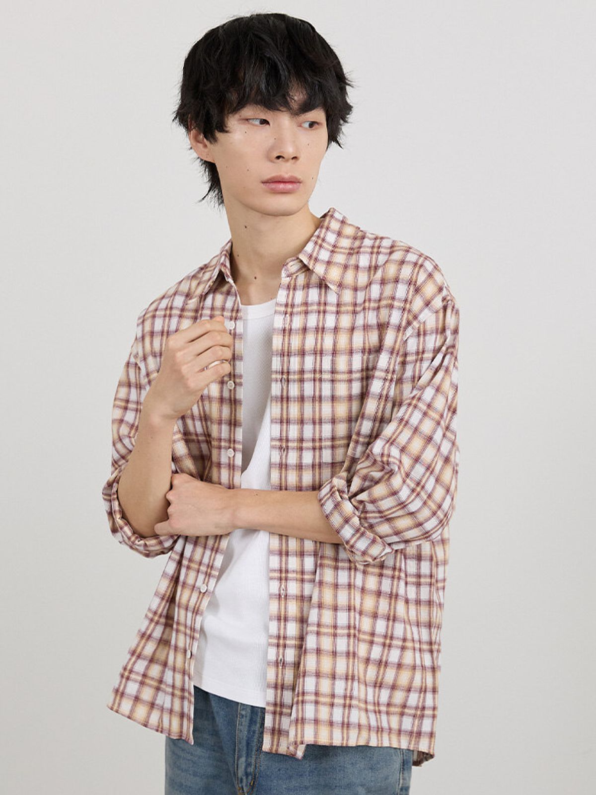 티메이커(TMAKER) 브리즈 코튼 체크 셔츠 (3 Color)