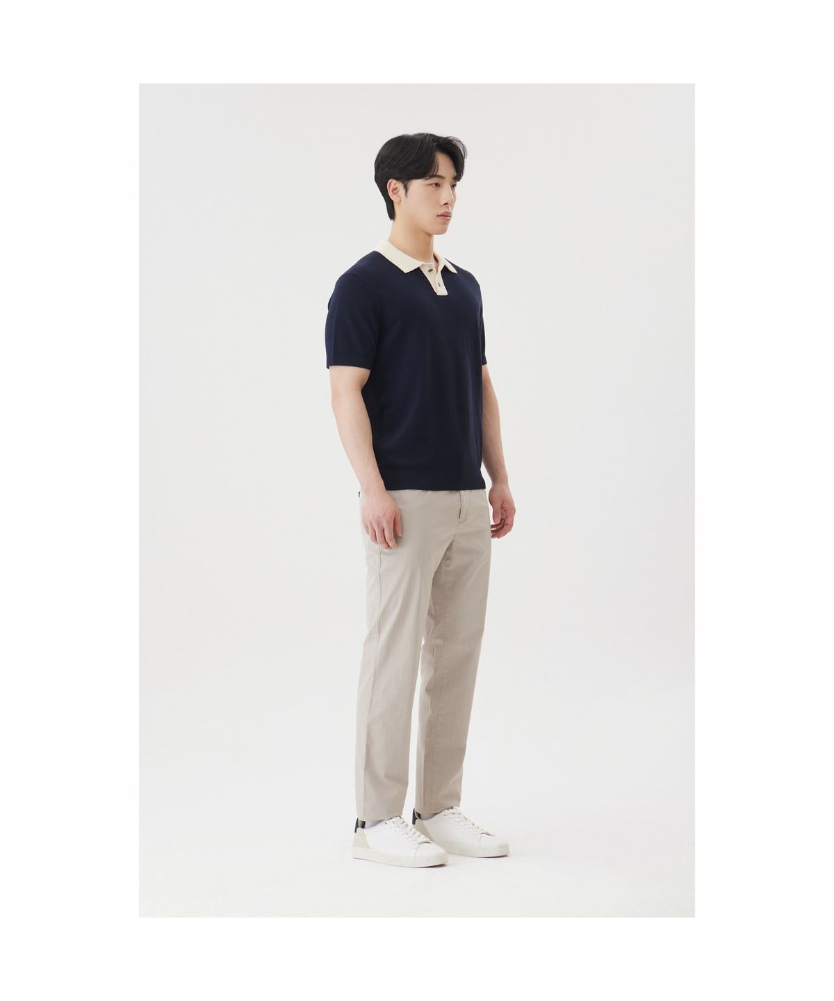 브렌우드(BRENTWOOD) [워셔블] 칼라 배색 폴로넥 스웨터 BRWAM26531NYX