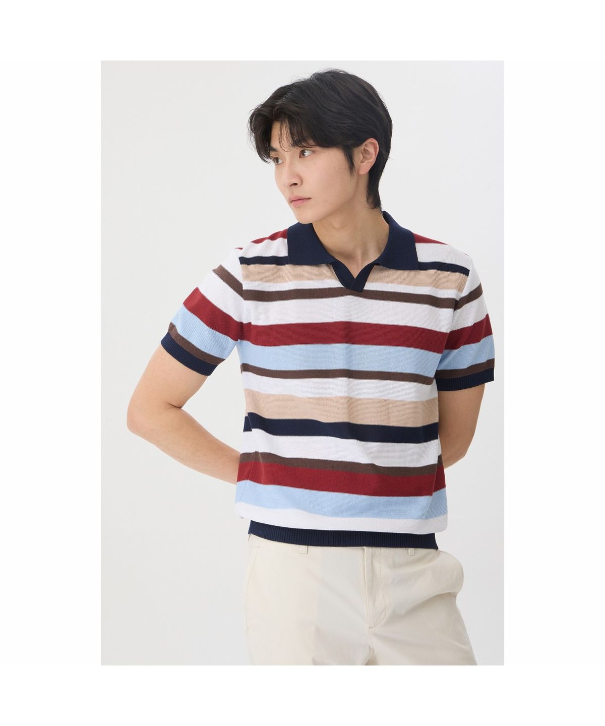 브렌우드(BRENTWOOD) [리버티] 워셔블 멀티패턴 폴로넥 스웨터 BRWAM26522OTX
