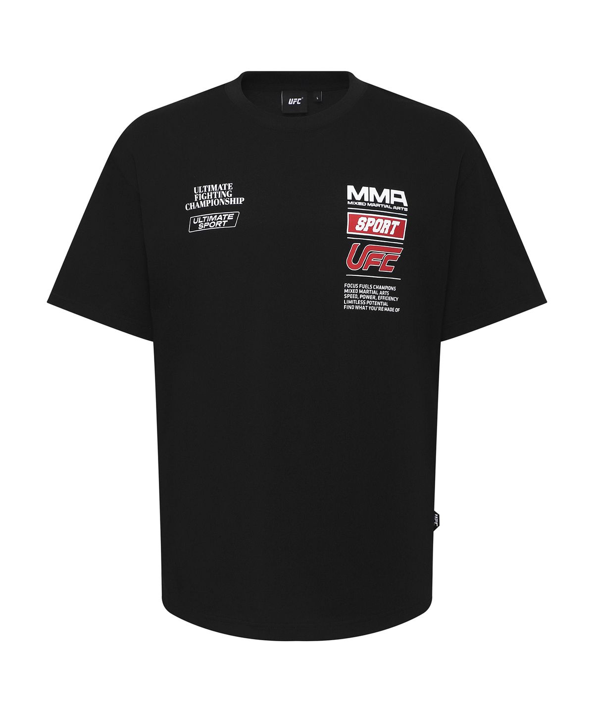 유에프씨 스포츠(UFC SPORT) UFC SPON DAILY 릴렉스핏 반팔 티셔츠 블랙 U2SSX2306BK