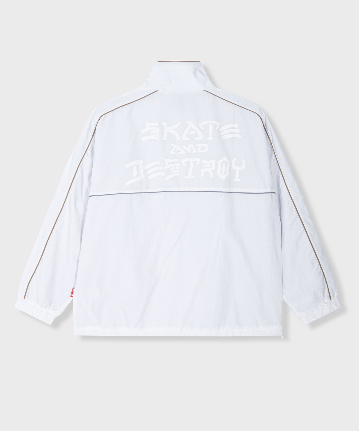 트레셔(THRASHER) 스케이트 앤드 디스트로이 나일론 파이핑 자켓 화이트