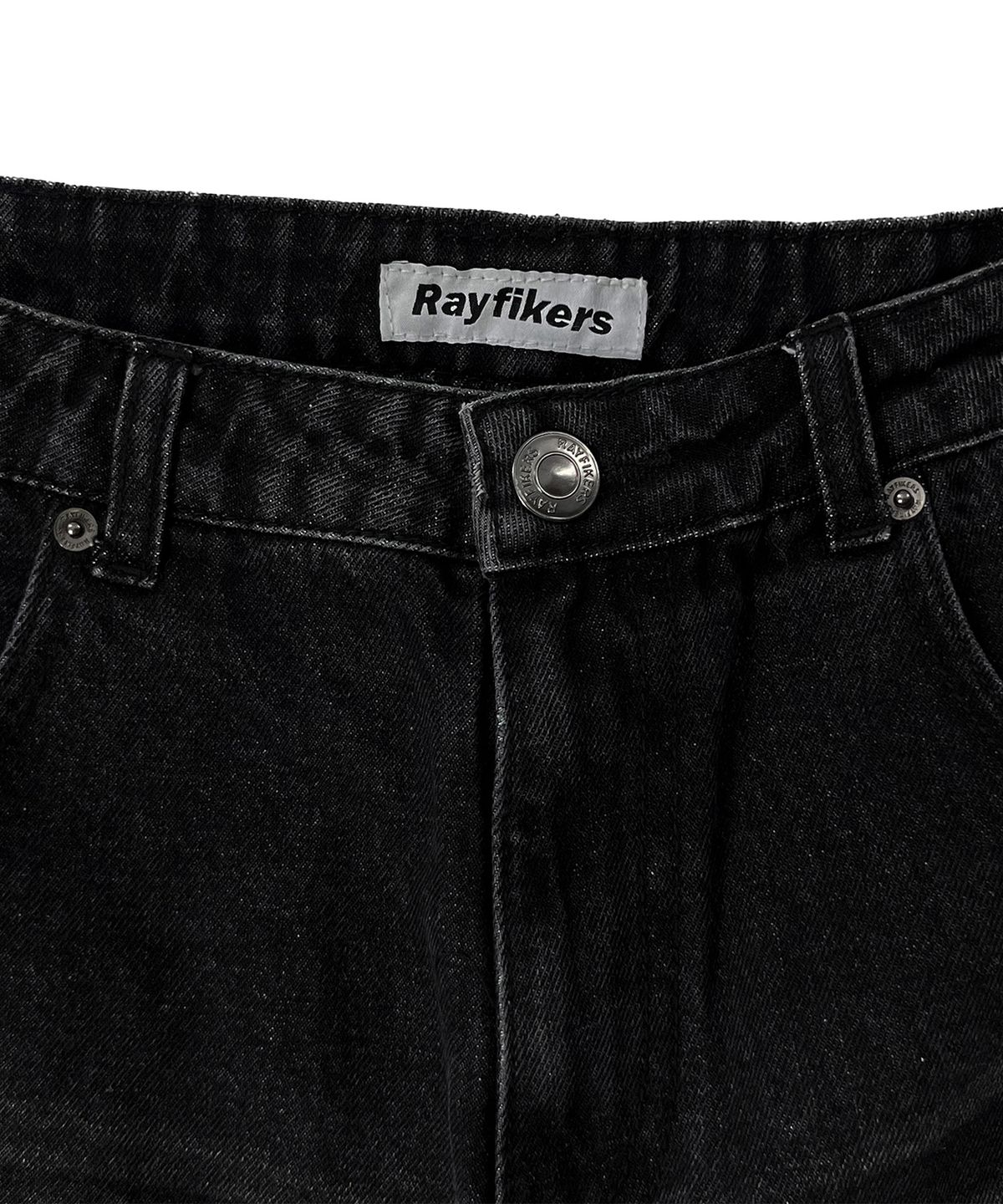 레이피커스(RAYFIKERS) 캣워싱 버뮤다 데님 쇼츠 MQ2DU348_BLACK