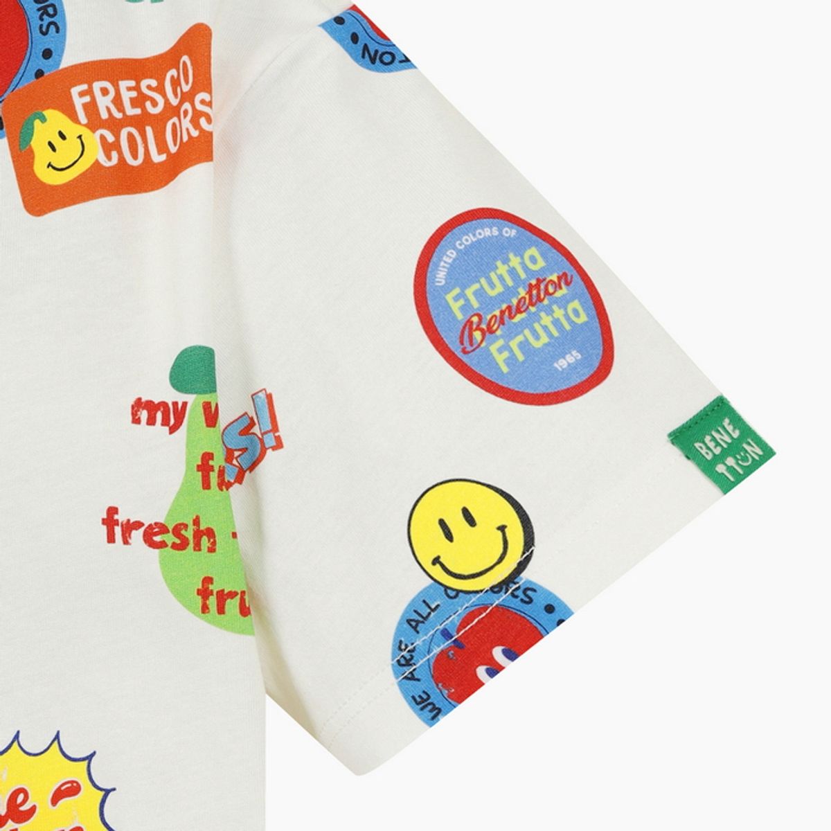 베네통키즈(BENETTONKIDS) 컬러 스패치 티셔츠_QATS38631CR