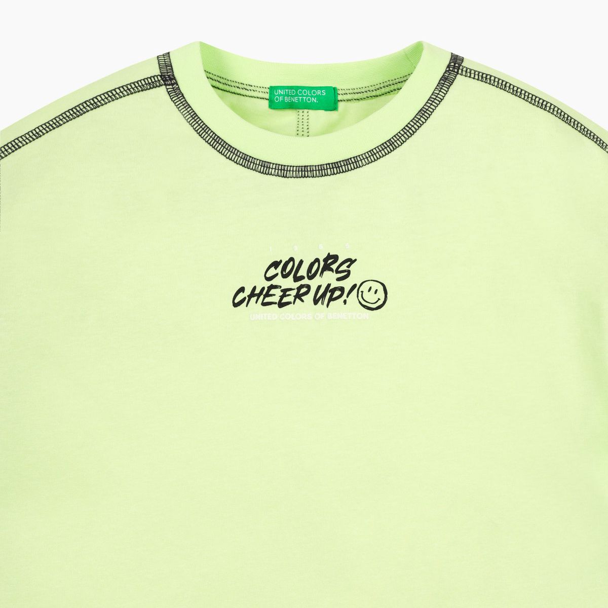 베네통키즈(BENETTONKIDS) 컬러 오버로크 포인트 티셔츠_QATS50631LA
