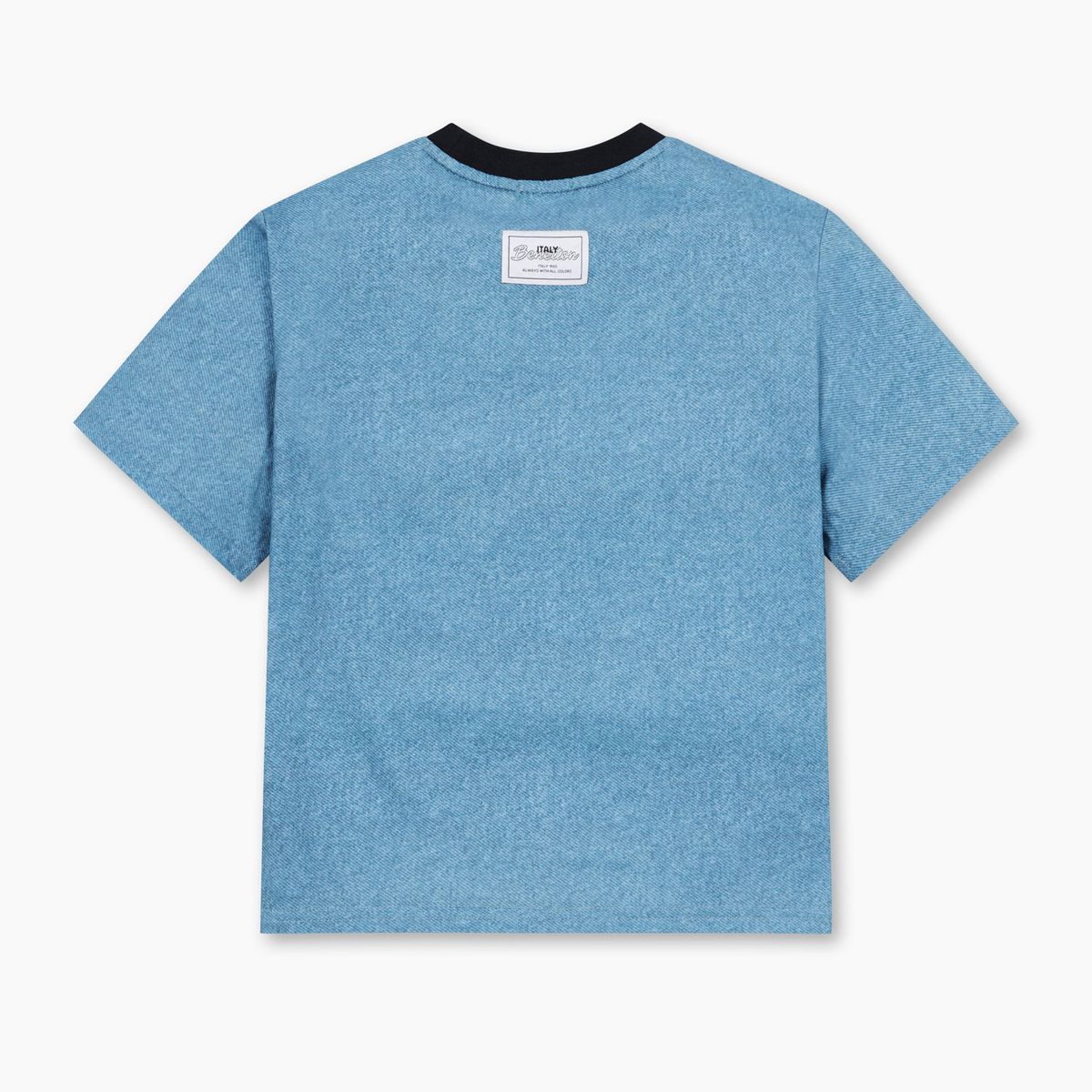 베네통키즈(BENETTONKIDS) 데님 라이크 저지 티셔츠_QATS53631BL