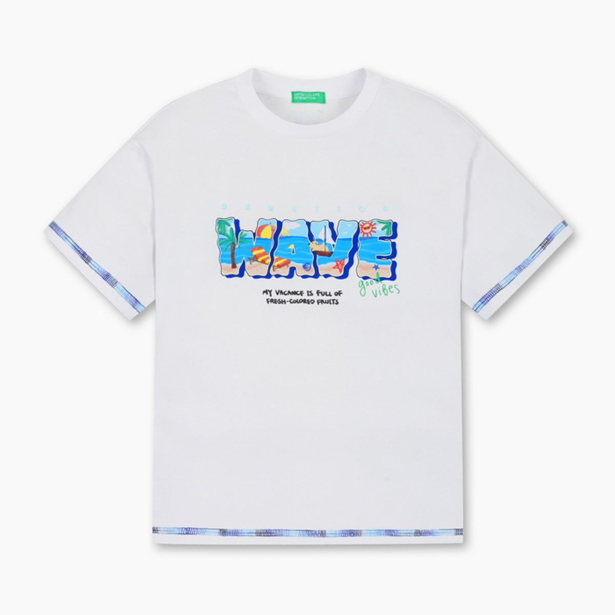 베네통키즈(BENETTONKIDS) 트로피컬 웨이브 티셔츠_QATS35631IV