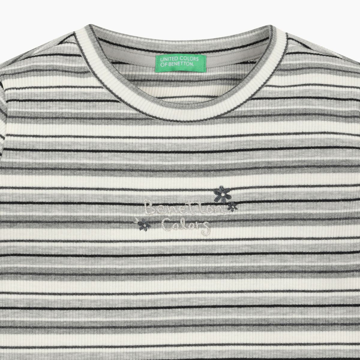 베네통키즈(BENETTONKIDS) 썸머 스트라이프 골지 티셔츠_QATS32631MG