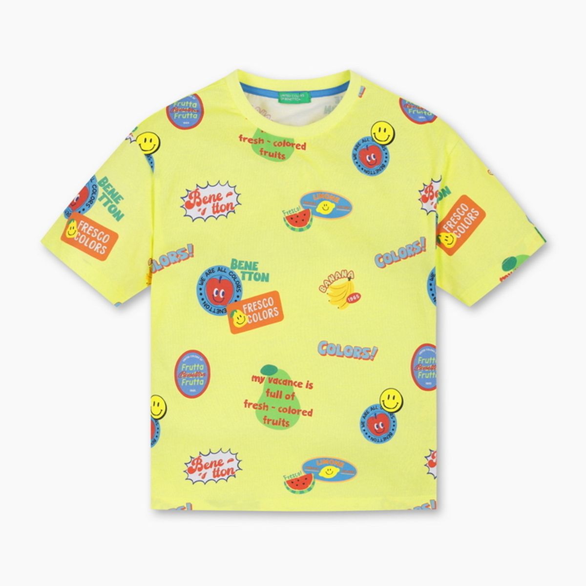 베네통키즈(BENETTONKIDS) 컬러 스패치 티셔츠_QATS38631YG