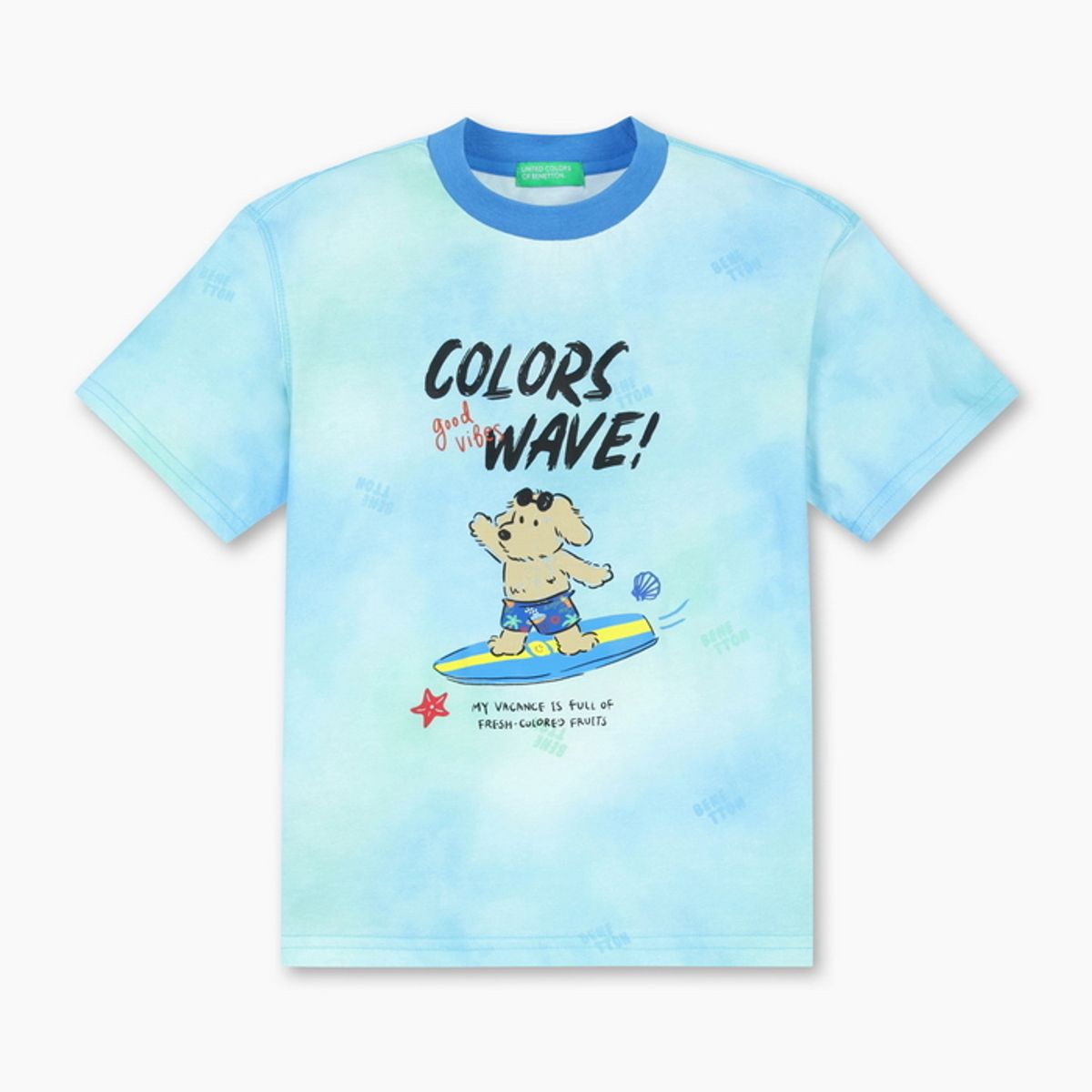 베네통키즈(BENETTONKIDS) 타이다잉 퍼피 티셔츠_QATS36631BL