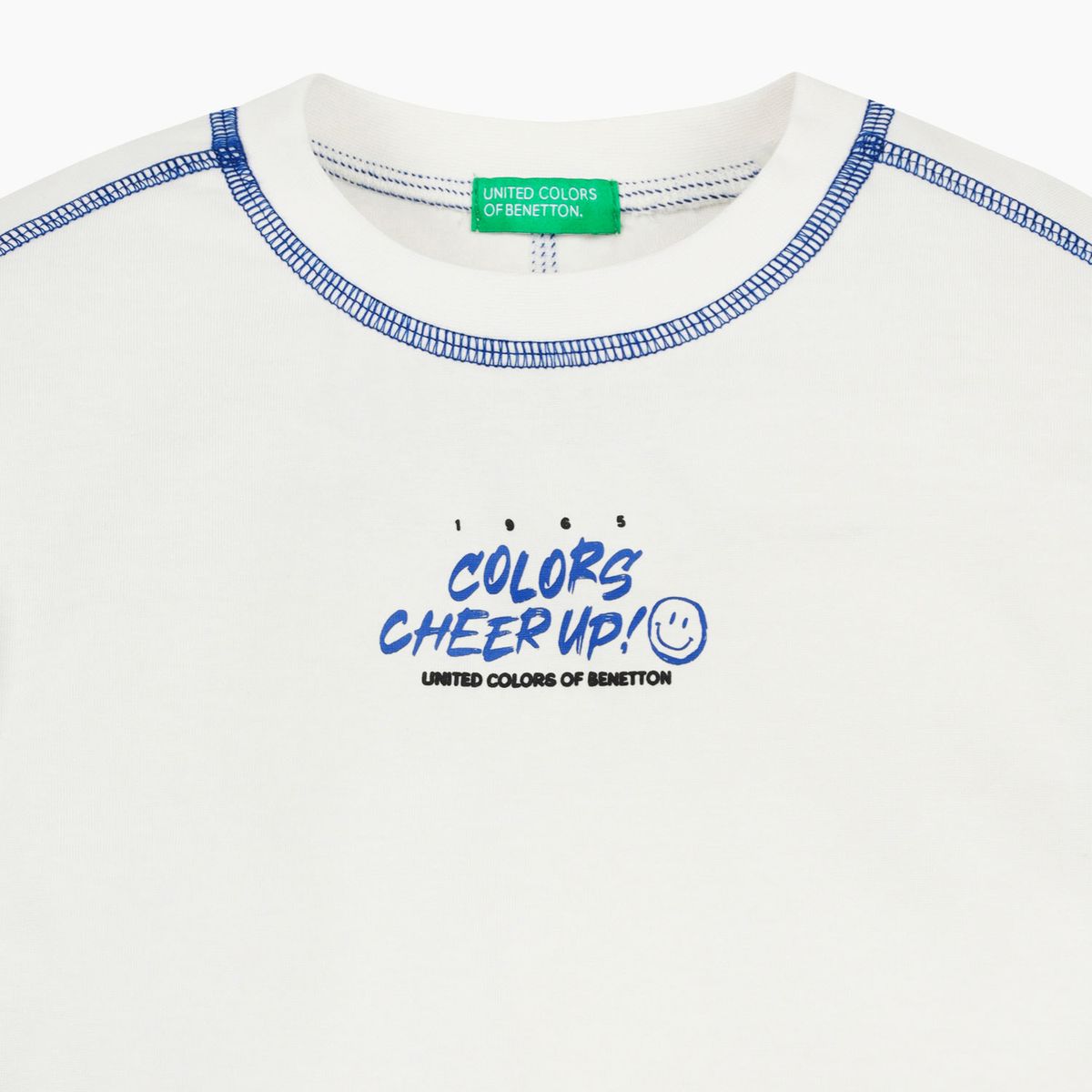 베네통키즈(BENETTONKIDS) 컬러 오버로크 포인트 티셔츠_QATS50631IV