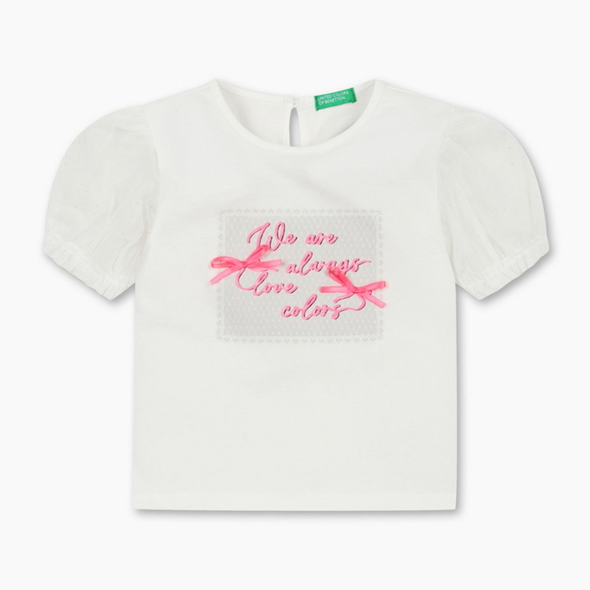 베네통키즈(BENETTONKIDS) 러블리 샤 매치 티셔츠_QATS40631WH