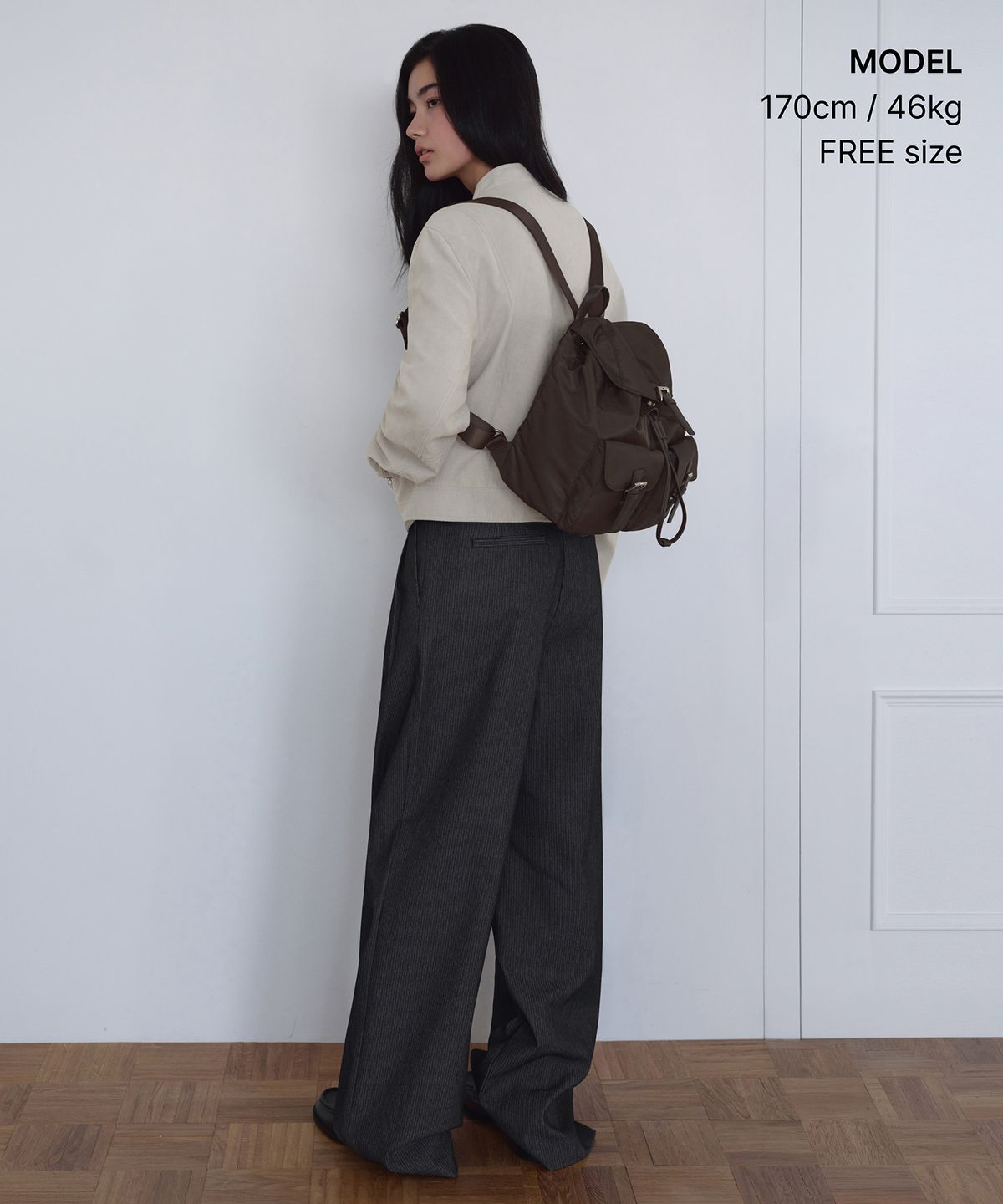 무신사 스탠다드 우먼(MUSINSA STANDARD WOMAN) 우먼즈 나일론 플랩 미니 백팩 [브라운]