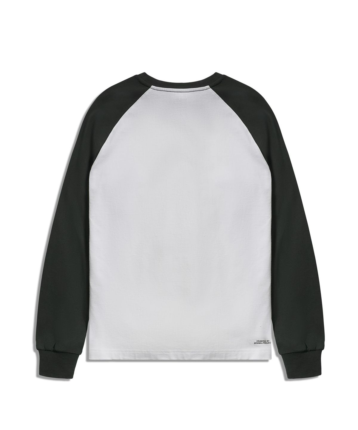 미니멀프로젝트(MINIMALPROJECT) 언더 로그 래글런 긴팔 티셔츠 MLT122 [WHITE/DARKGRAY]