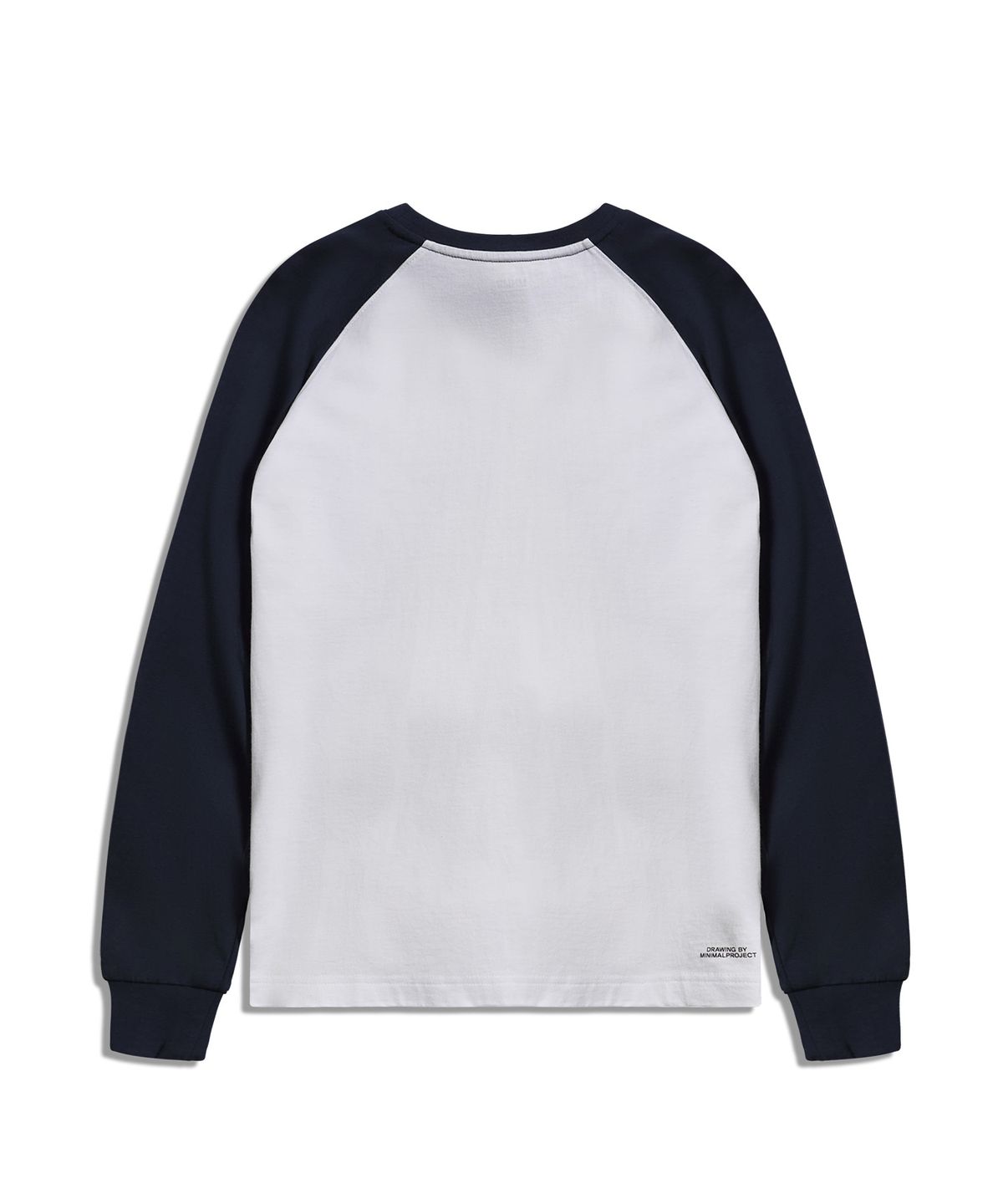 미니멀프로젝트(MINIMALPROJECT) 언더 로그 래글런 긴팔 티셔츠 MLT122 [WHITE/NAVY]