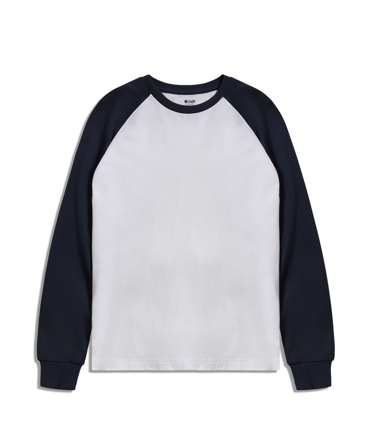 미니멀프로젝트(MINIMALPROJECT) 언더 로그 래글런 긴팔 티셔츠 MLT122 [WHITE/NAVY]