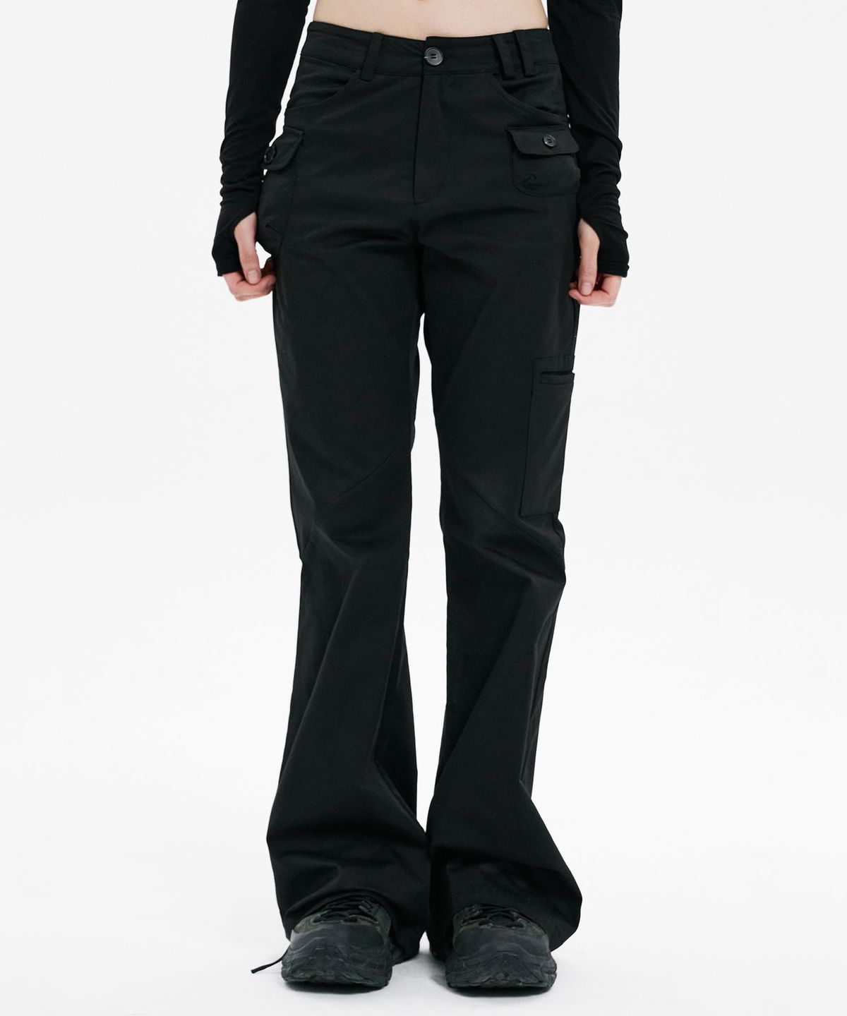 하나히(HANAHI) Passport pot pocket pants BLACK