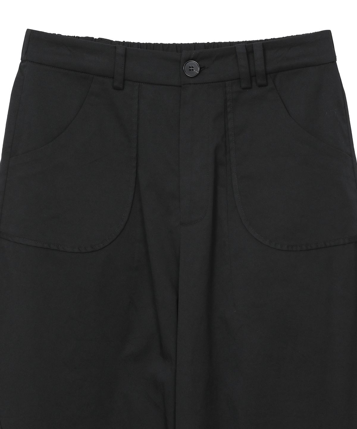 하나히(HANAHI) Side shirring pocket wide pants BLACK