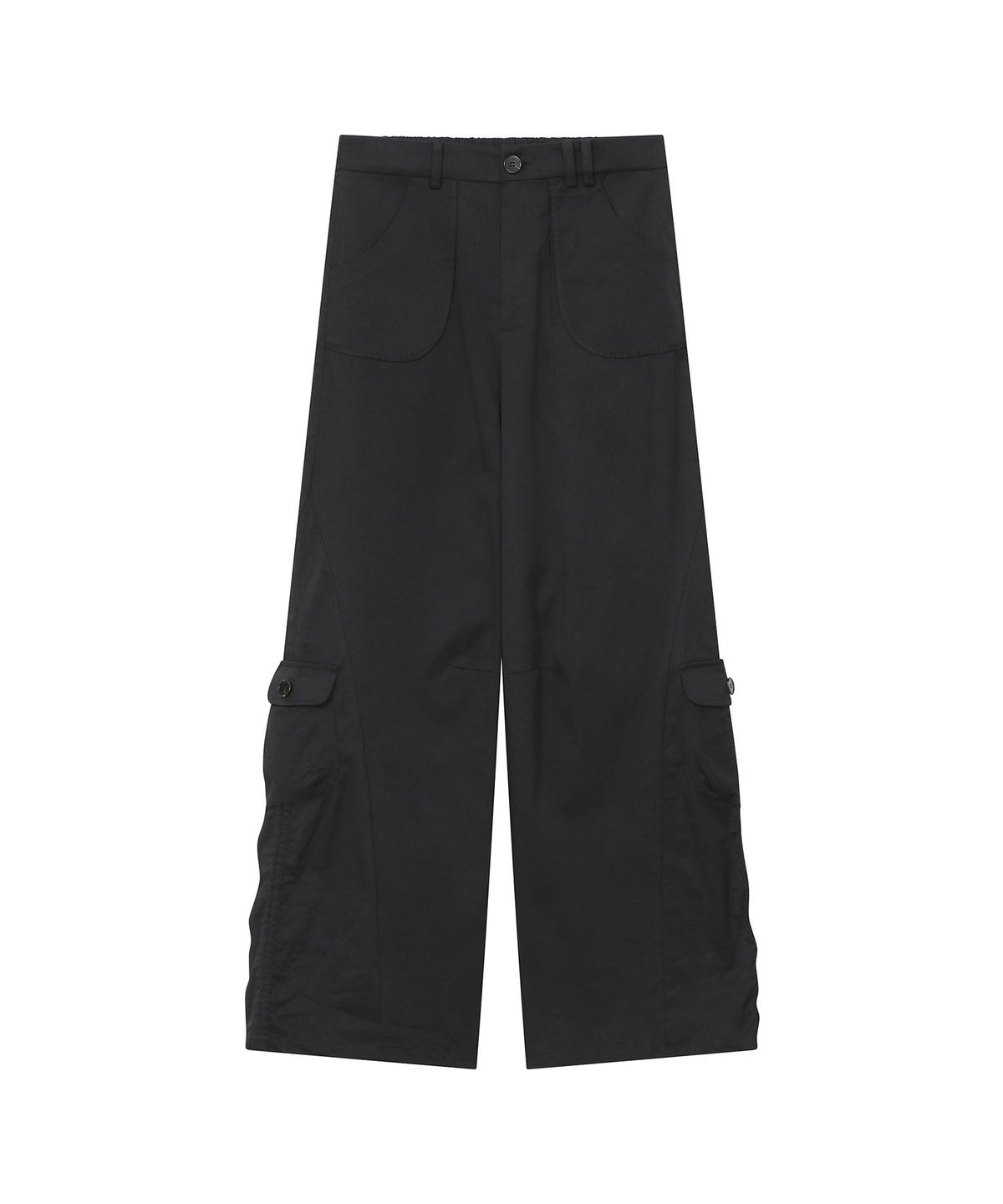 하나히(HANAHI) Side shirring pocket wide pants BLACK