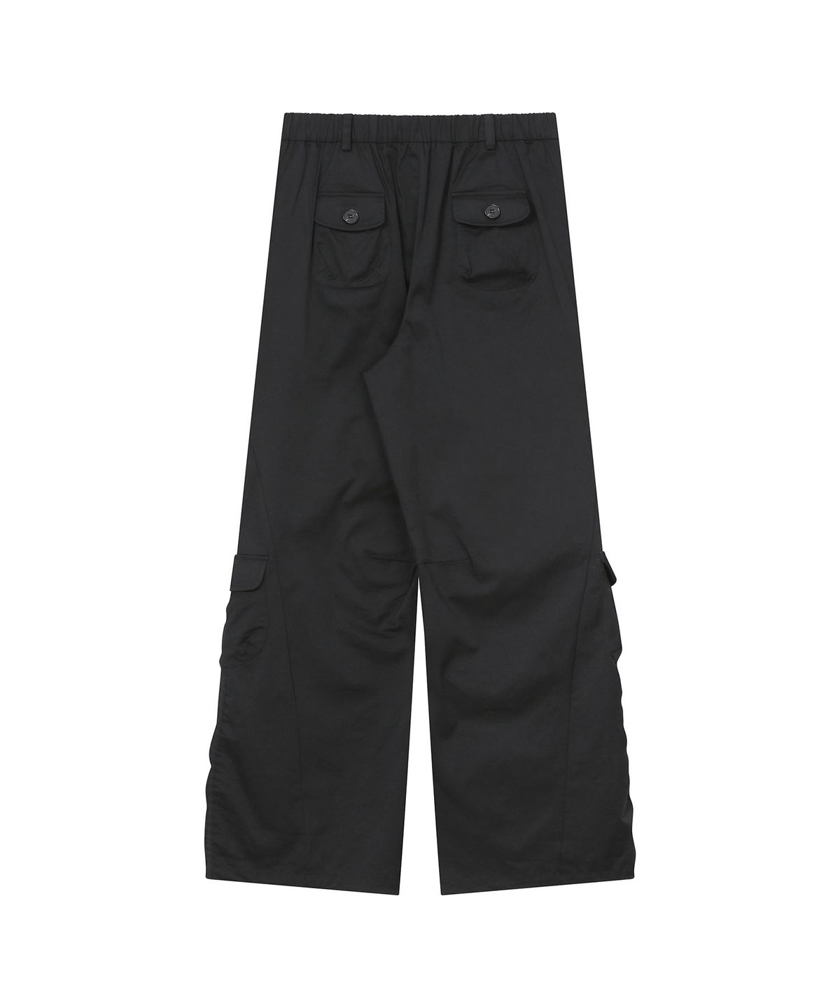 하나히(HANAHI) Side shirring pocket wide pants BLACK