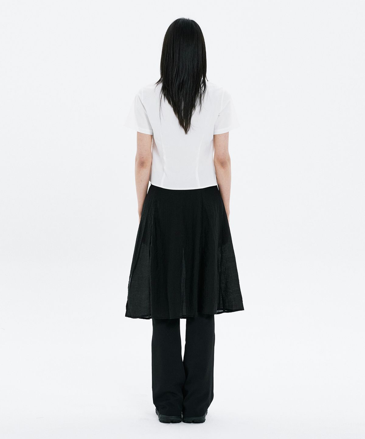 하나히(HANAHI) Hidden pocket skirt pants BLACK