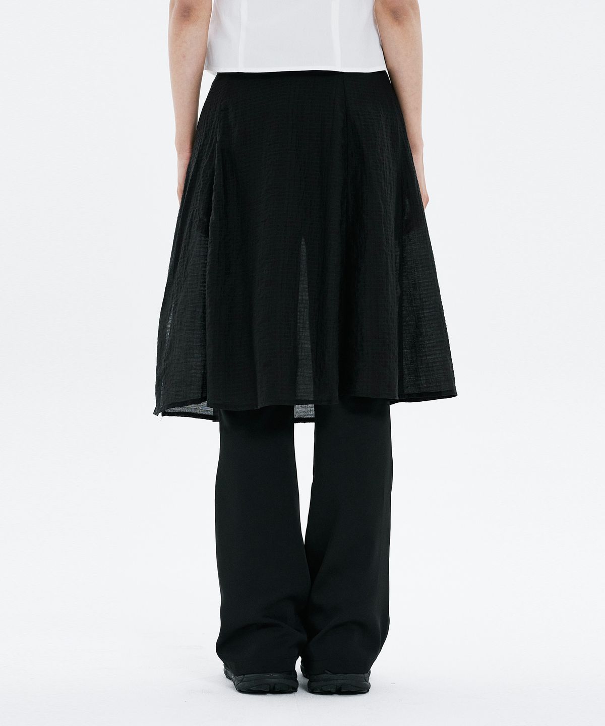 하나히(HANAHI) Hidden pocket skirt pants BLACK