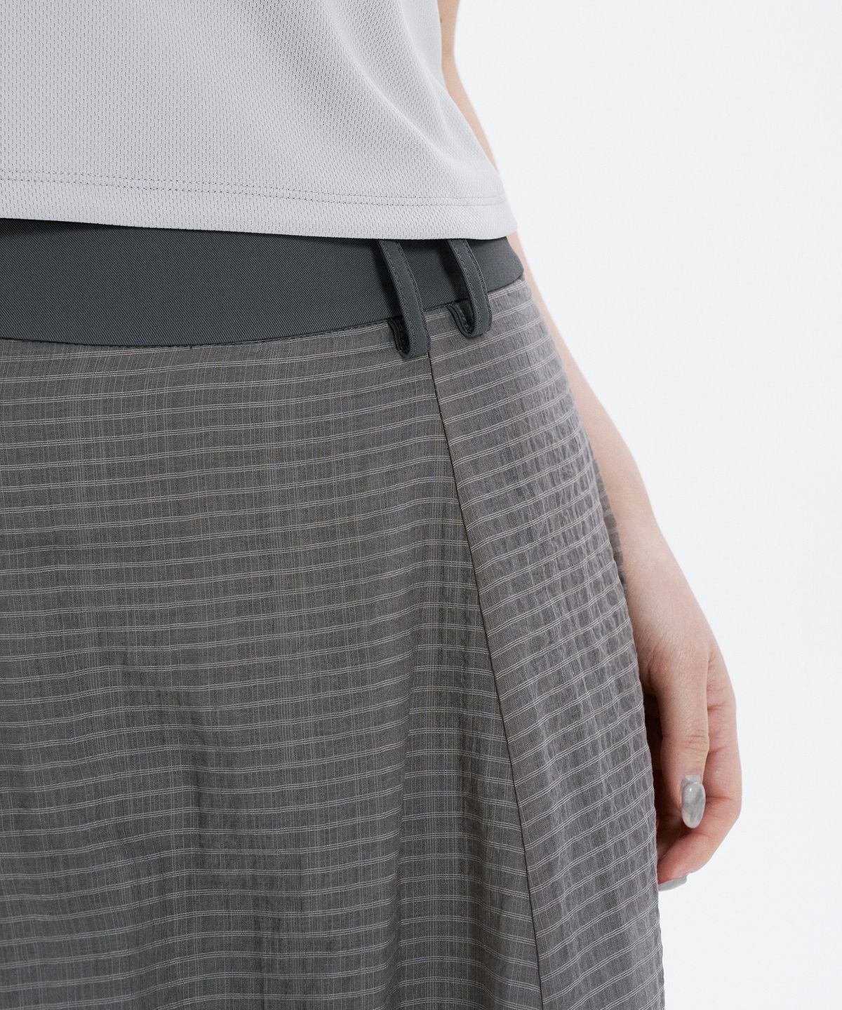 하나히(HANAHI) Hidden pocket skirt pants GREY