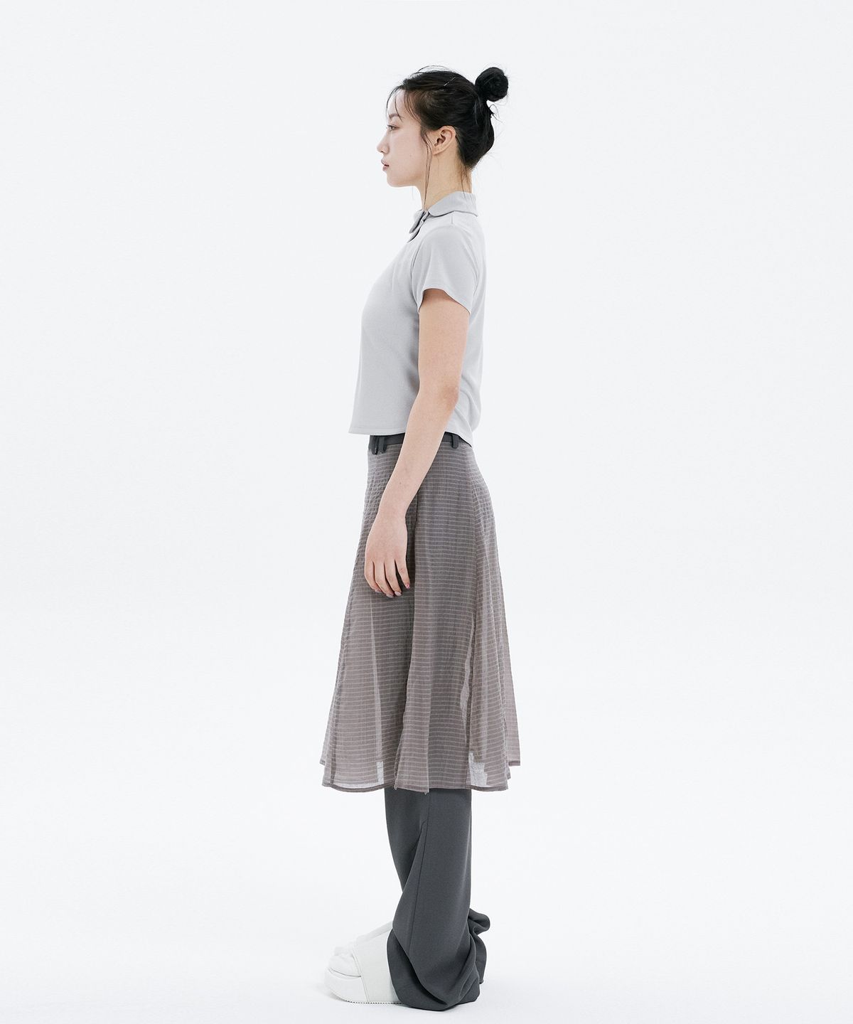 하나히(HANAHI) Hidden pocket skirt pants GREY