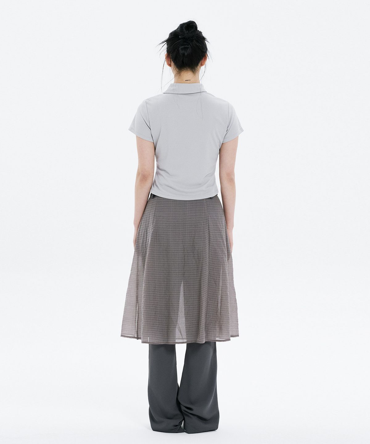 하나히(HANAHI) Hidden pocket skirt pants GREY