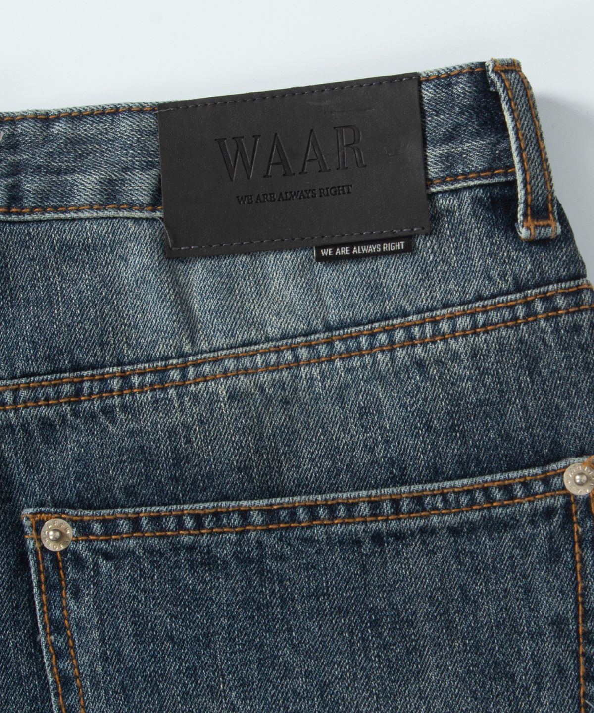 와르(WAAR) M287 올슬럽 데님 와이드 스트레이트 데님 팬츠_딥 블루