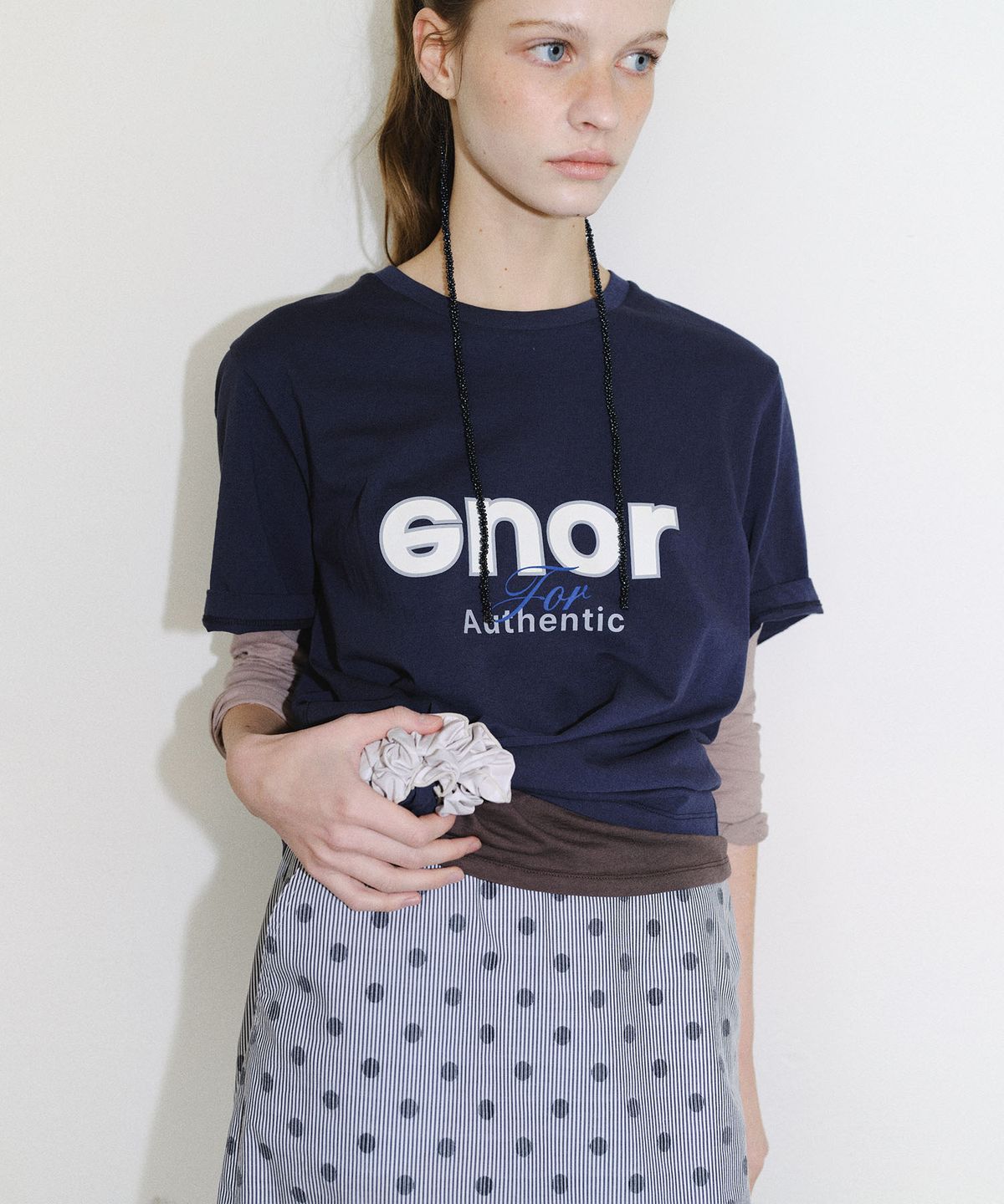 엔오르(EN OR) [CORE] CORE SHORT SLEEVE T-SHIRT - NAVY