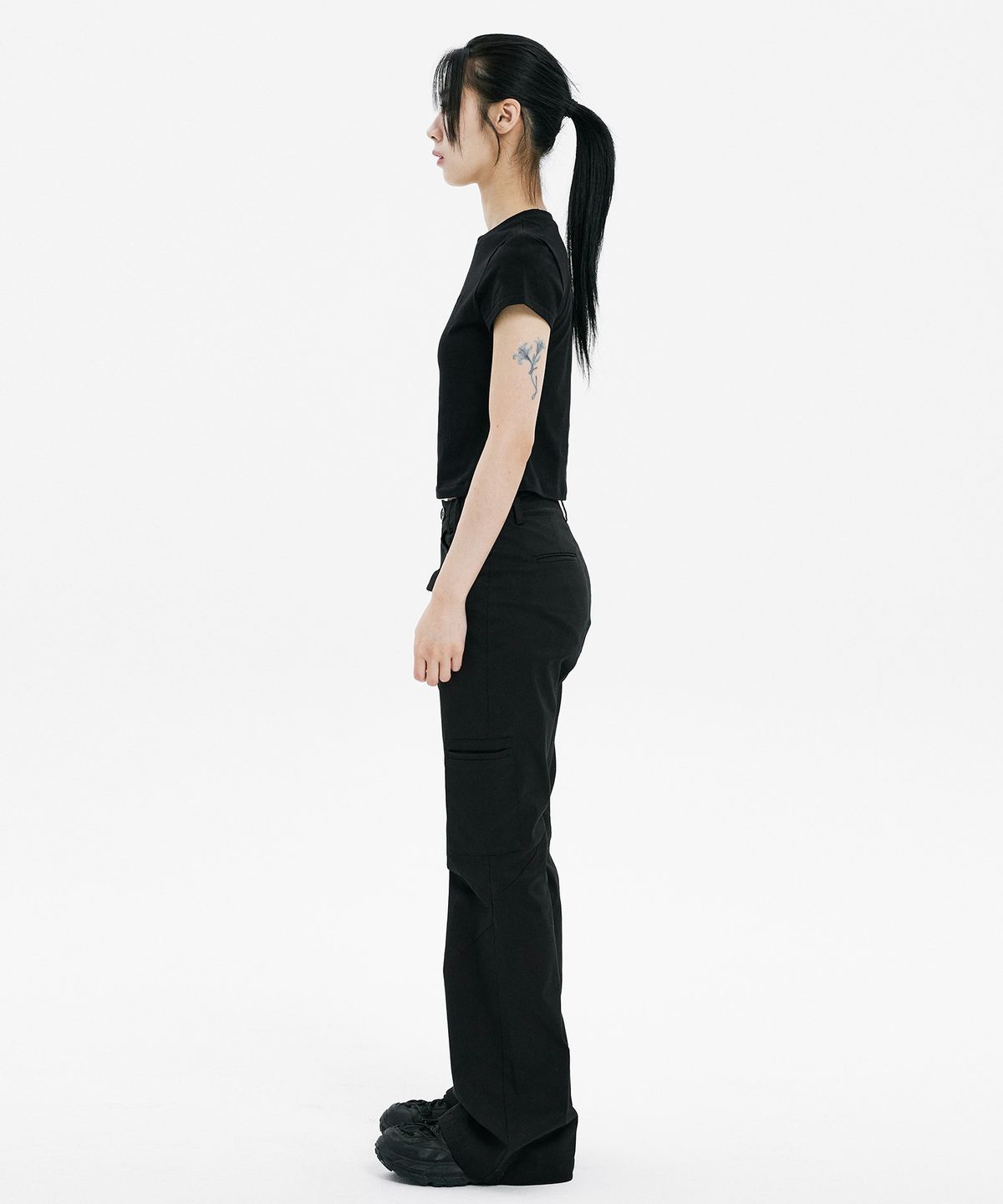 하나히(HANAHI) Hanahi crop top BLACK