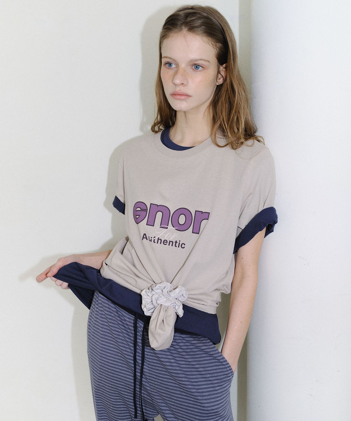 엔오르(EN OR) [CORE] CORE SHORT SLEEVE T-SHIRT - BEIGE