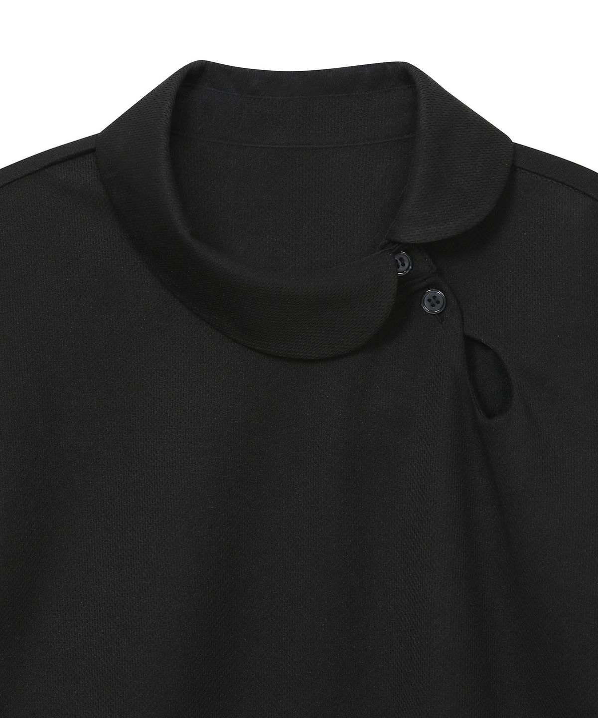 하나히(HANAHI) Polka dot round collar tee BLACK