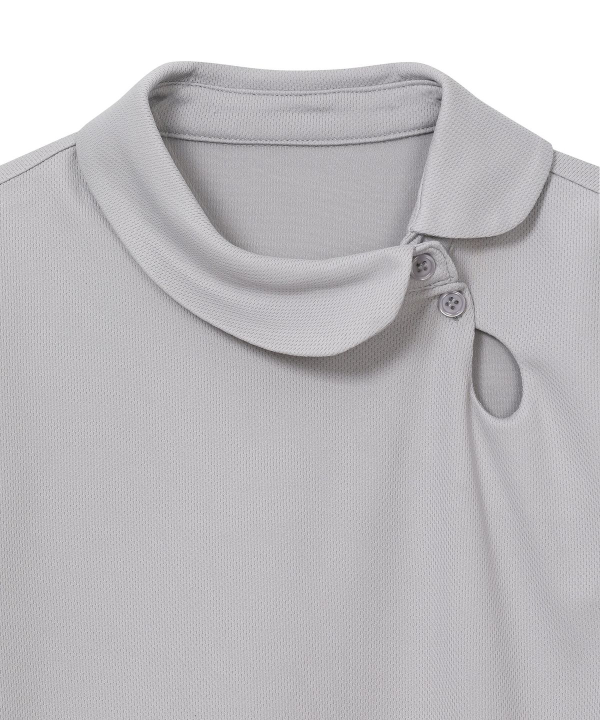 하나히(HANAHI) Polka dot round collar tee GREY