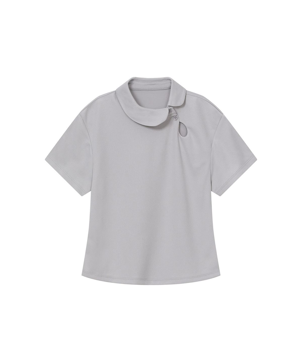 하나히(HANAHI) Polka dot round collar tee GREY