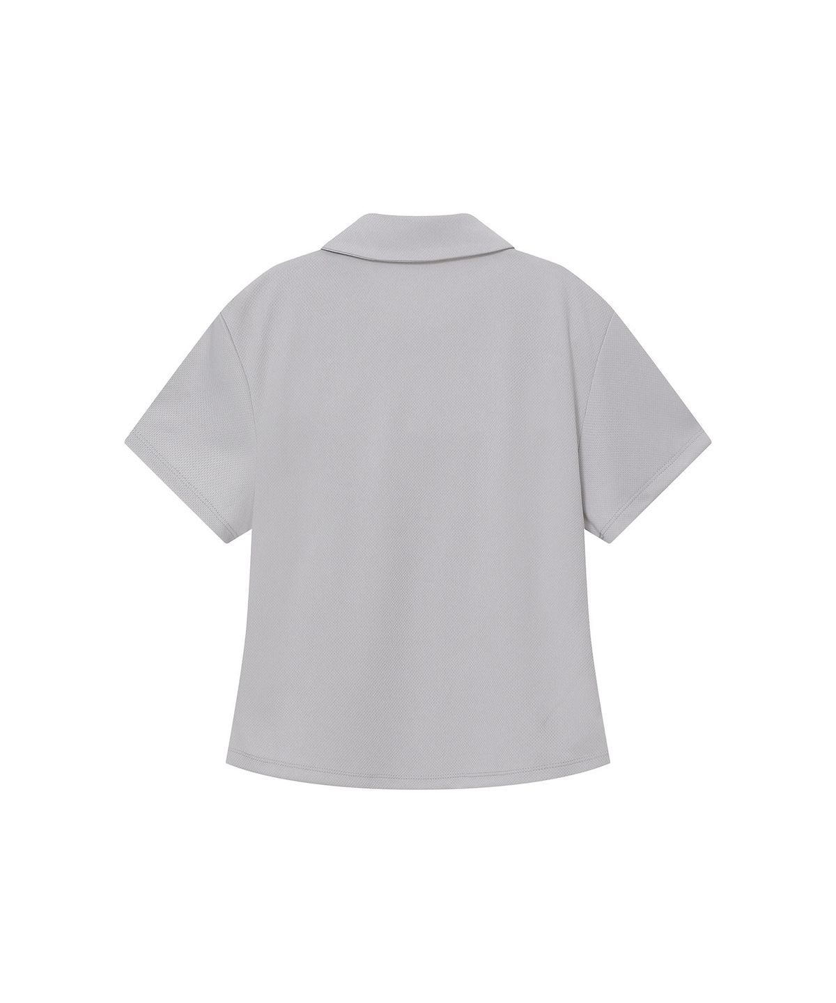 하나히(HANAHI) Polka dot round collar tee GREY