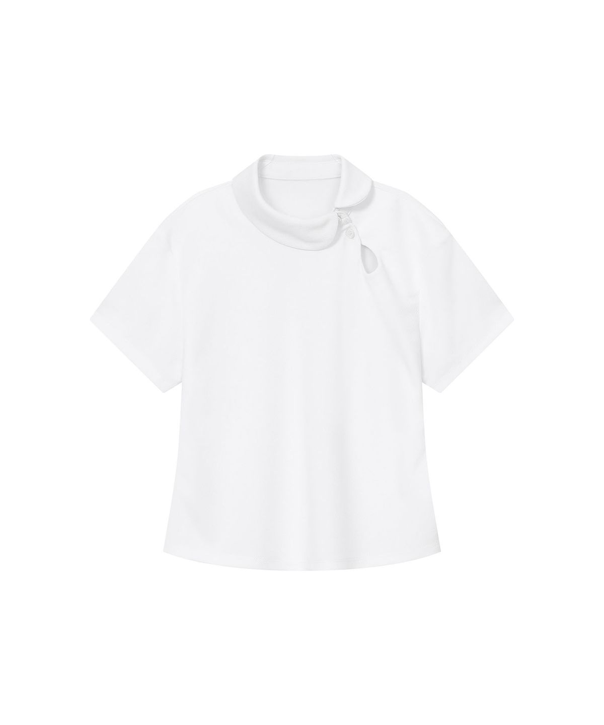 하나히(HANAHI) Polka dot round collar tee WHITE