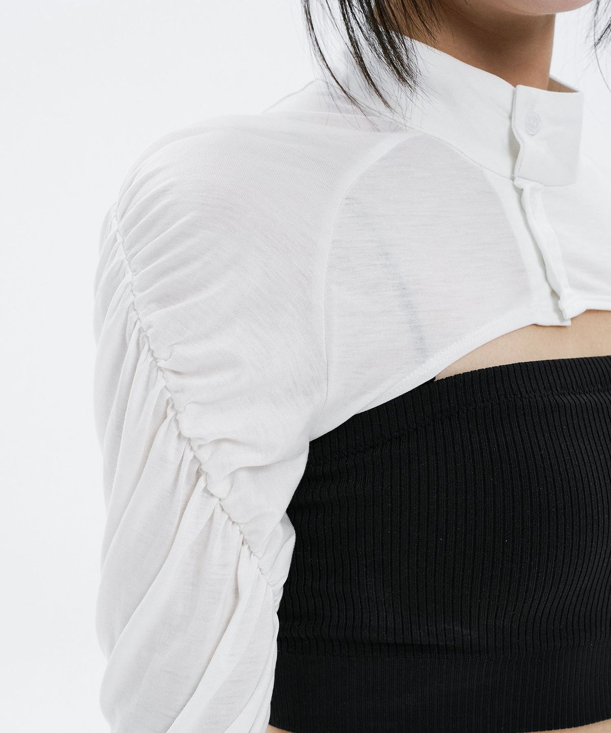 하나히(HANAHI) Shirred bolero WHITE