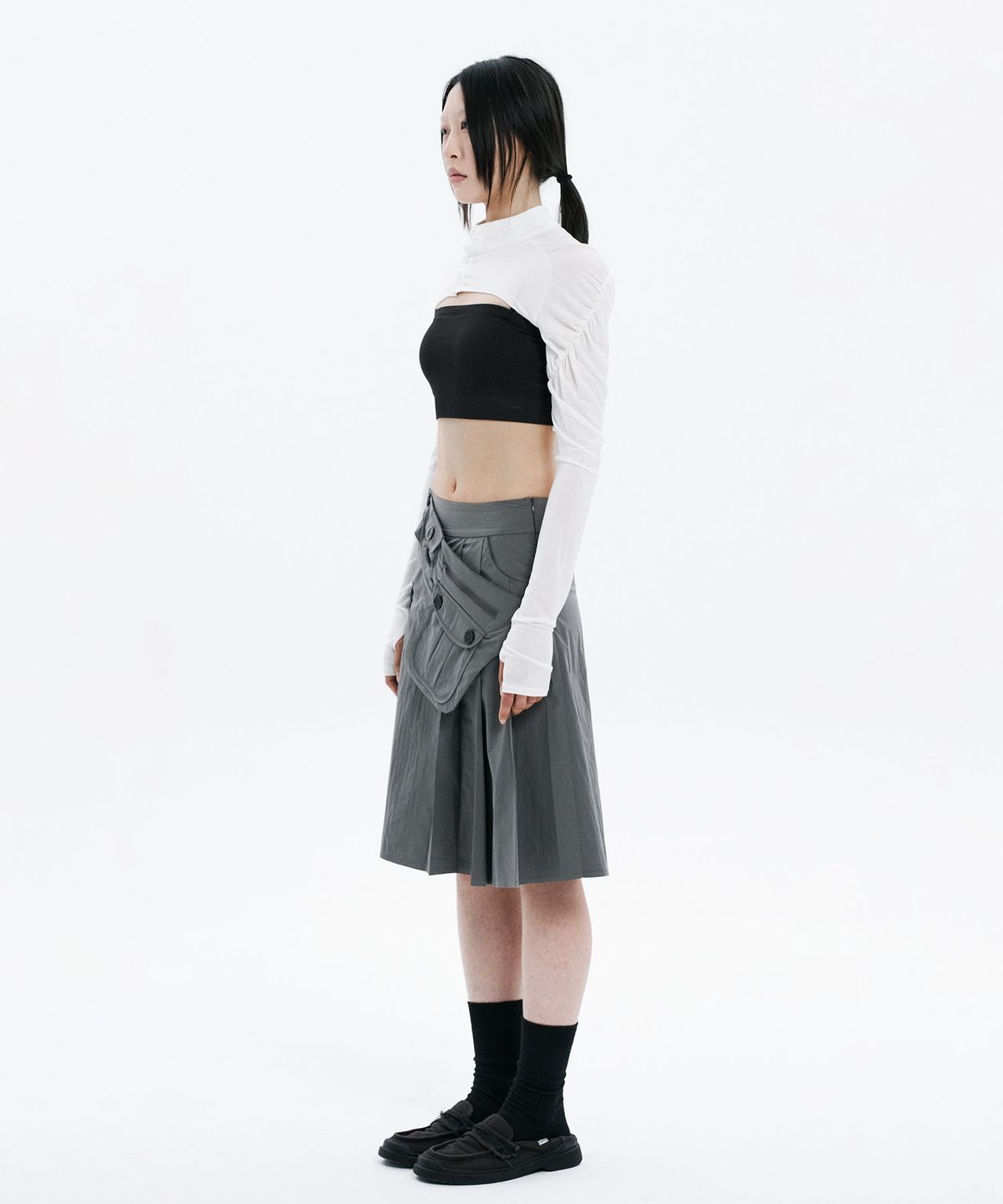 하나히(HANAHI) Shirred bolero WHITE