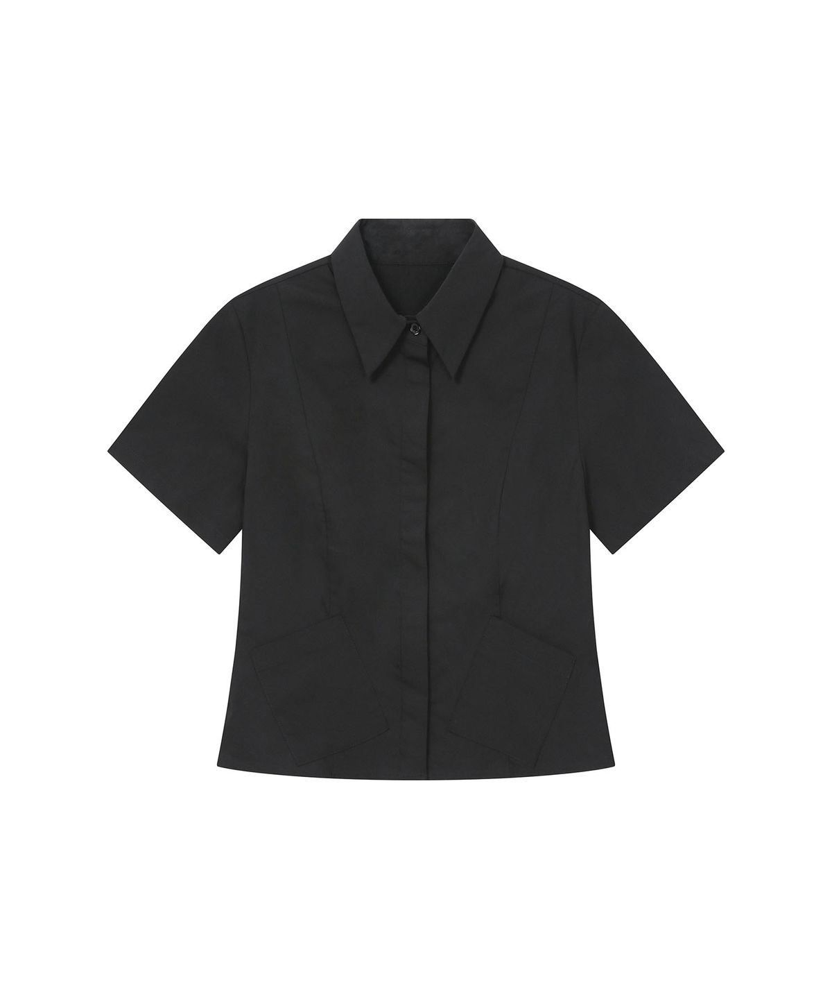 하나히(HANAHI) Under pocket half shirts BLACK