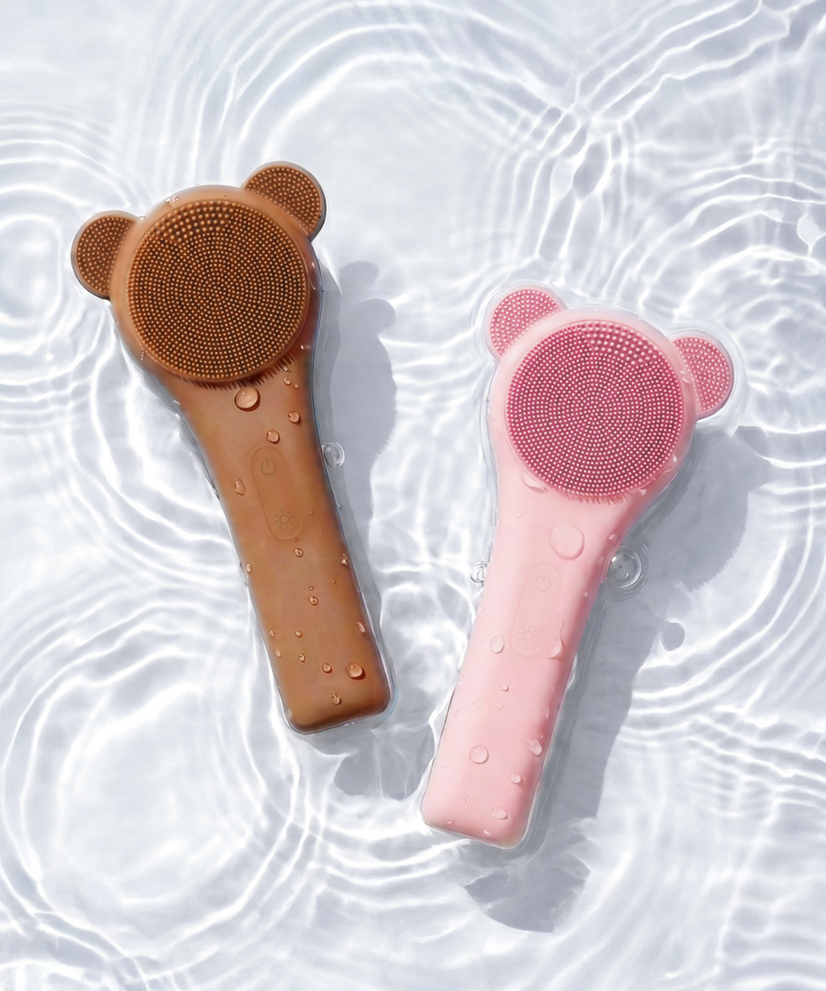 마미케어(MOMMYCARE) 곰돌이 실리콘 진동 클렌저 (핑크/브라운)