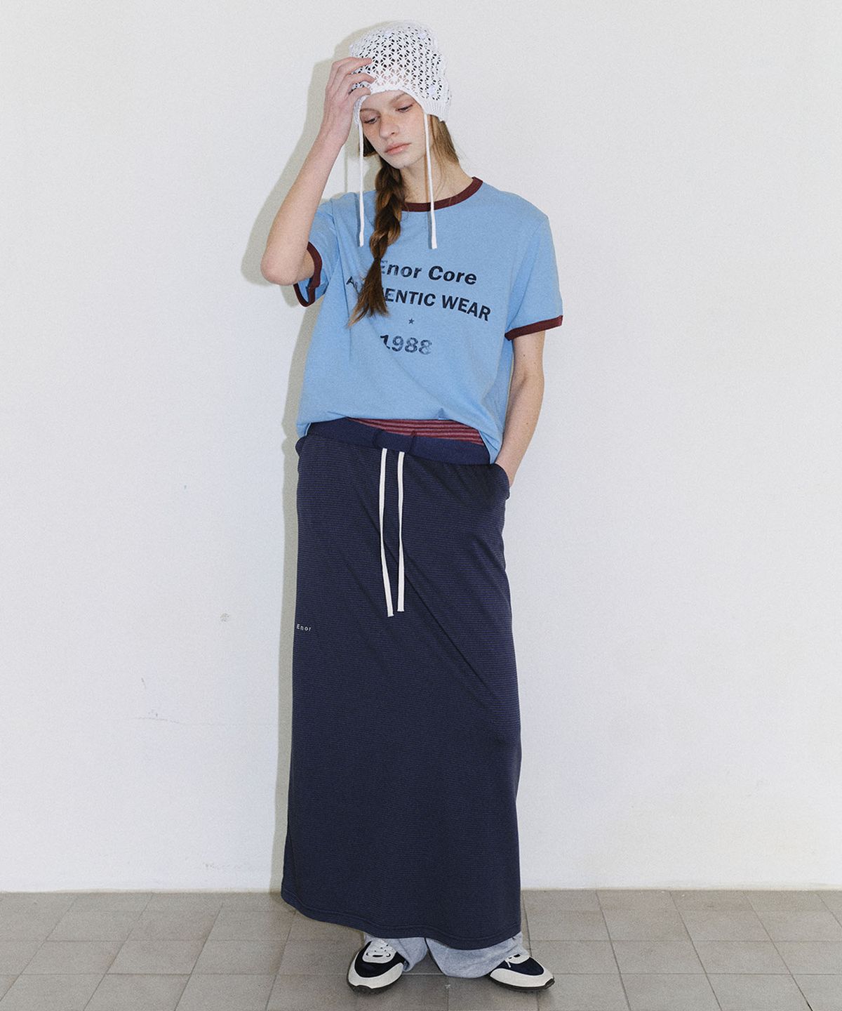 엔오르(EN OR) [CORE] VINTAGE RINGER T-SHIRT - BLUE