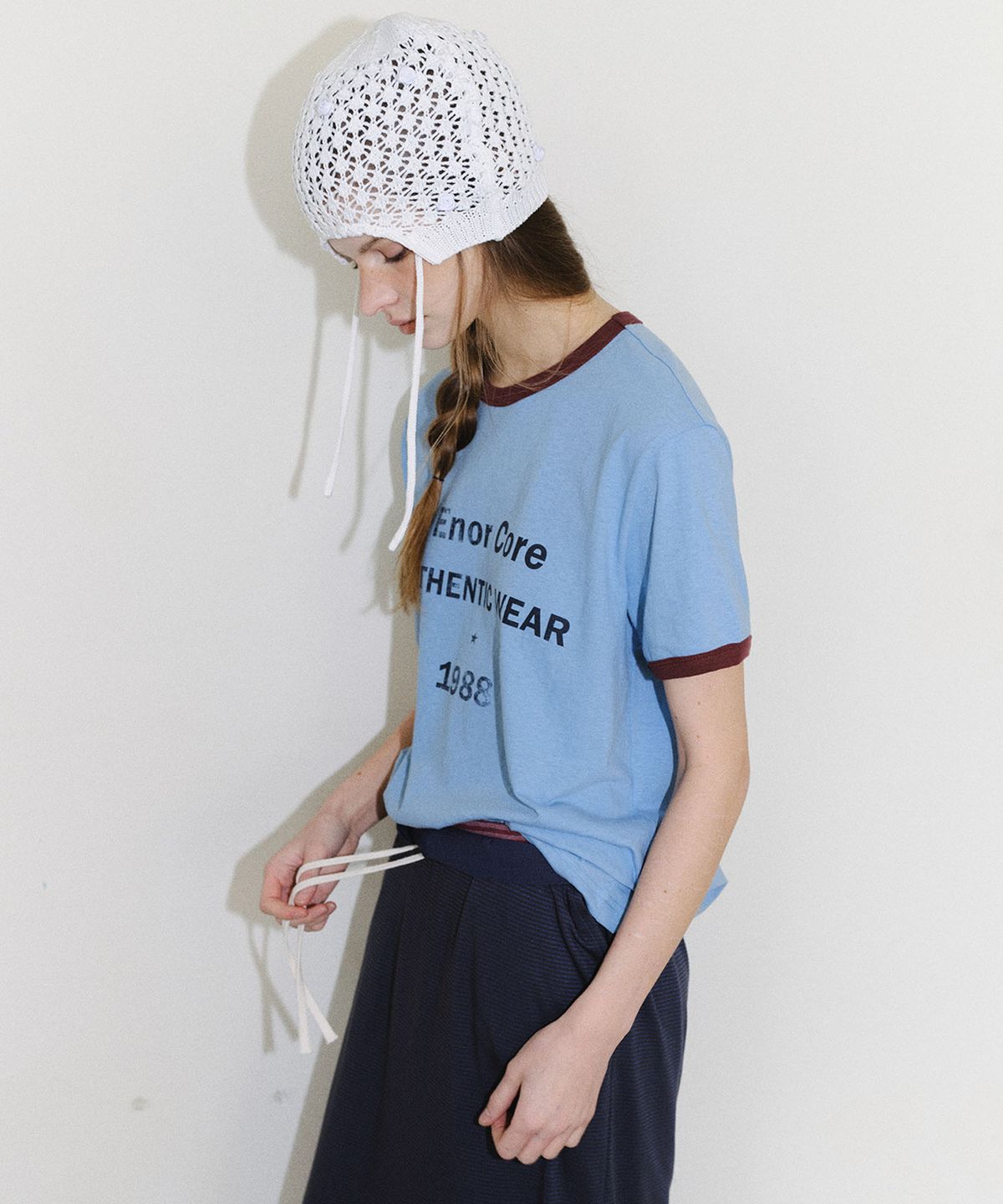 엔오르(EN OR) [CORE] VINTAGE RINGER T-SHIRT - BLUE